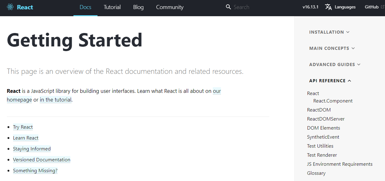 Example of React documentation