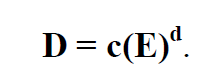 D = c(E)^d
